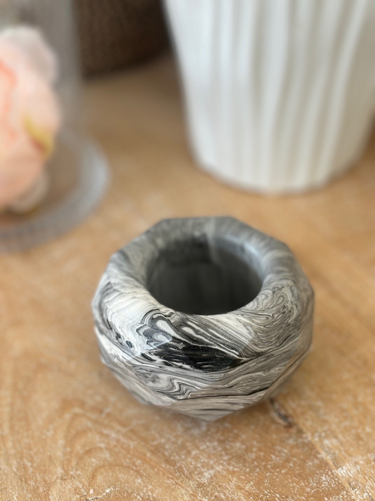 Bougeoir effet marbre